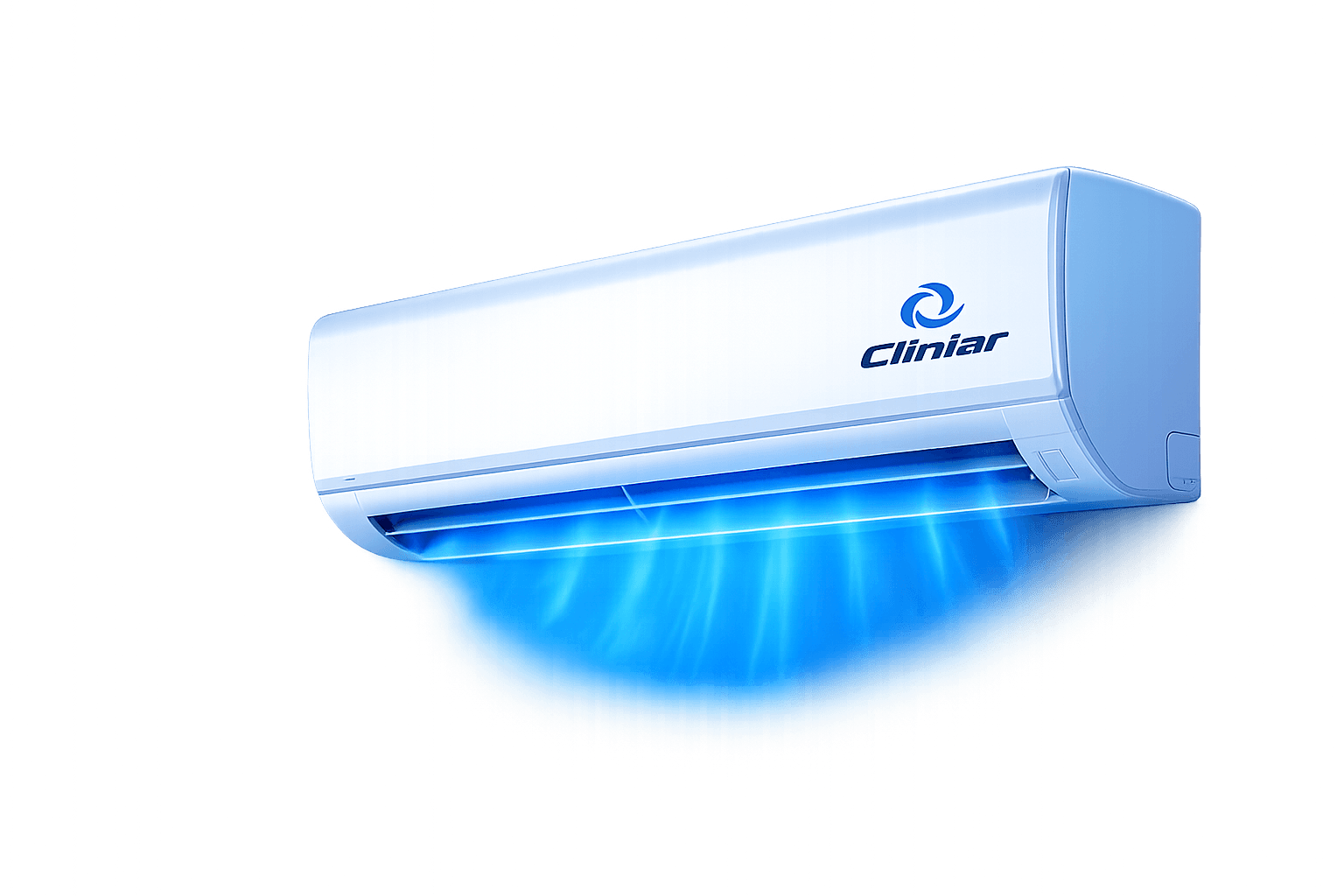 Ar condicionado split Cliniar instalado, com fluxo de ar refrigerado